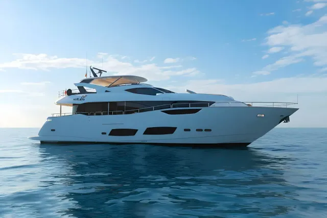 Mr K Iriston yacht, a 92 ft Sunseeker luxury superyacht underway, 28.1 meters, built in 2021.