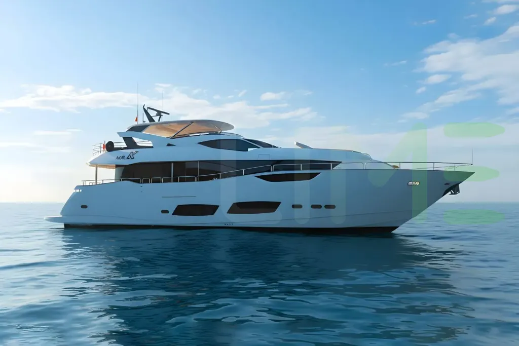 White Mr K Iriston yacht - 92' (28m) Sunseeker offered by LIME Yachts and Brokerage of Ft Lauderdale, Florida.