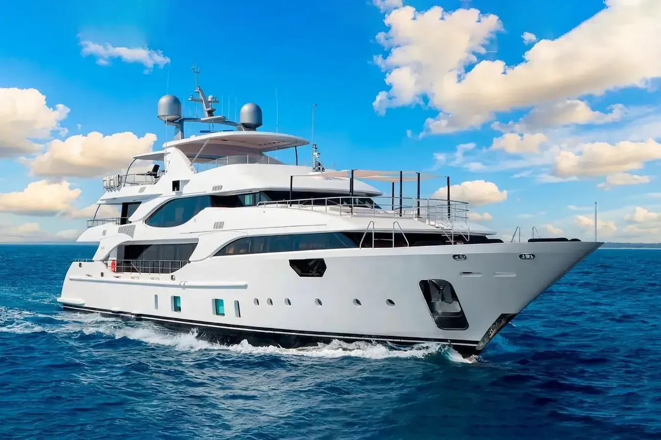 My Johanna yacht, a 137 ft Benetti Yachts luxury superyacht underway, 41.94 meters, built in 2011.