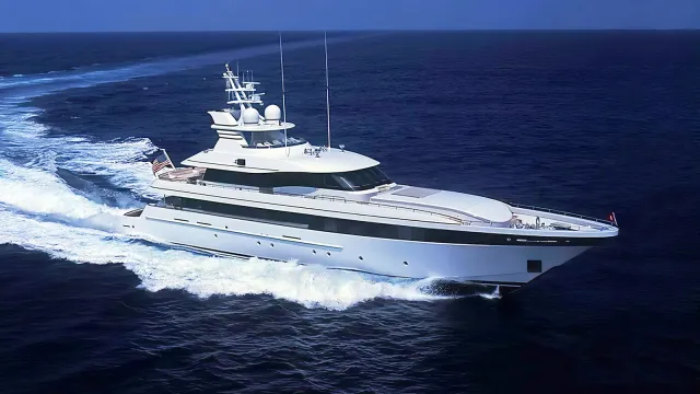 Mystique yacht, a 153 ft Feadship luxury superyacht underway, 46.63 meters, built in 2001, 2024.
