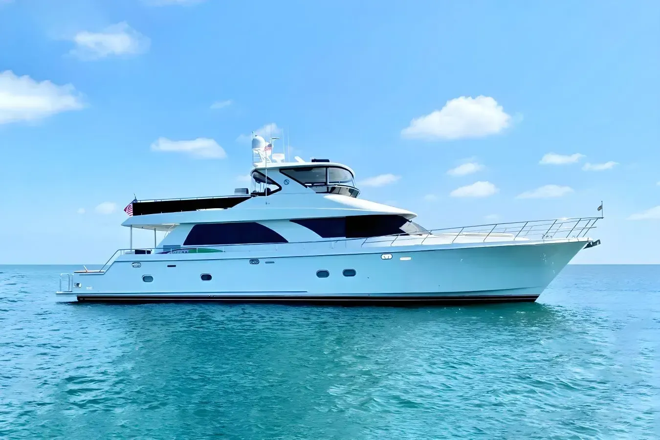 Nauti Buoys yacht, a 80 ft Ocean Alexander luxury superyacht underway, 24.38 meters, built in 2009, 2016.