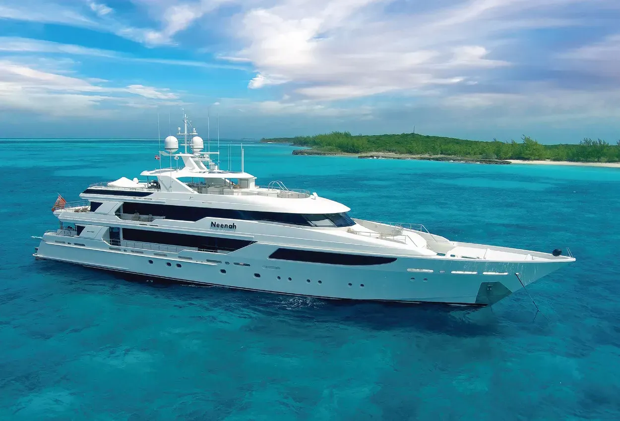 Neenah yacht, a 163 ft Westport luxury superyacht underway, 49.94 meters, built in 2020.