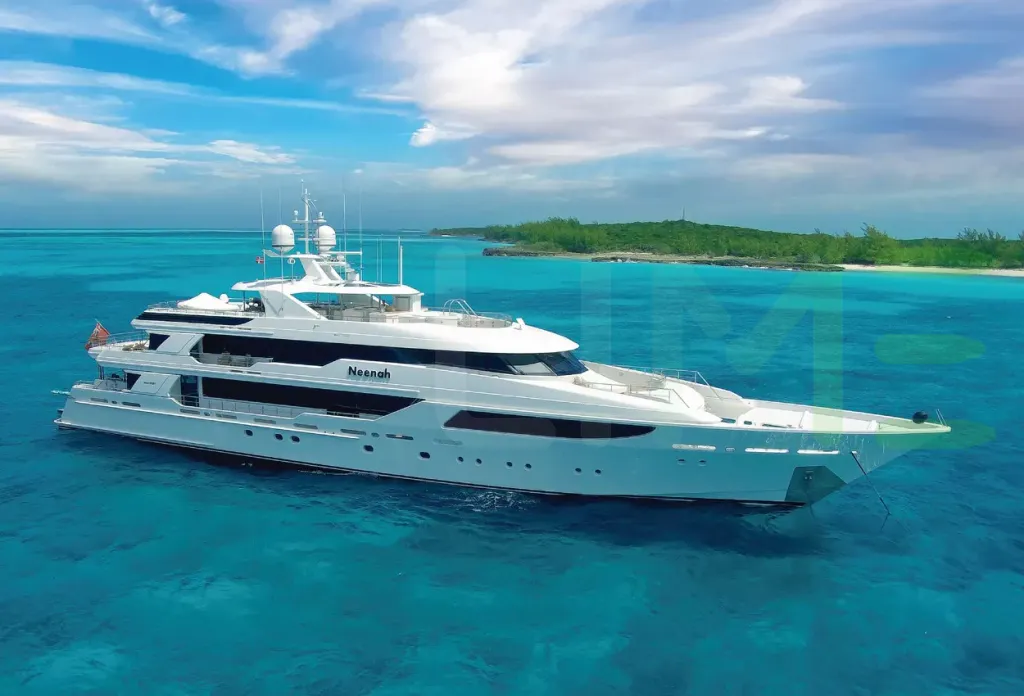 White Neenah yacht for sale and price, showing the details and features of the interior and exterior available for purchase from LIME Yachts and Brokerage located in Fort Lauderdale Florida.