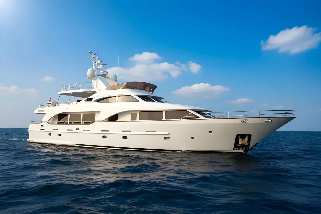Nema yacht, a 99 ft Benetti Yachts luxury superyacht underway, 30.2 meters, built in 2007.