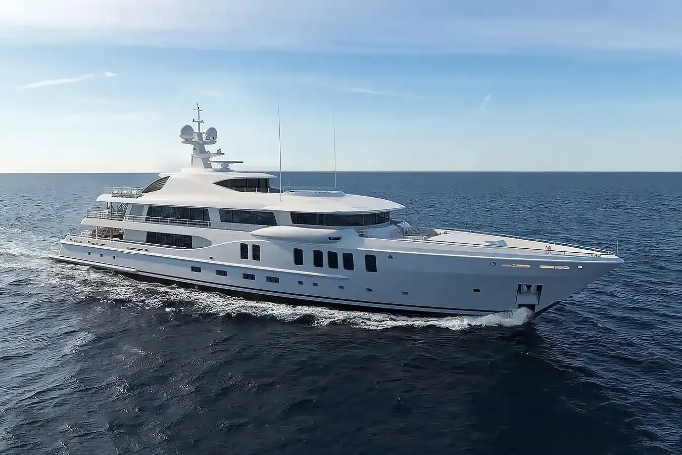 Neninka yacht, a 221 ft Amels luxury superyacht underway, 67.6 meters, built in 2019.