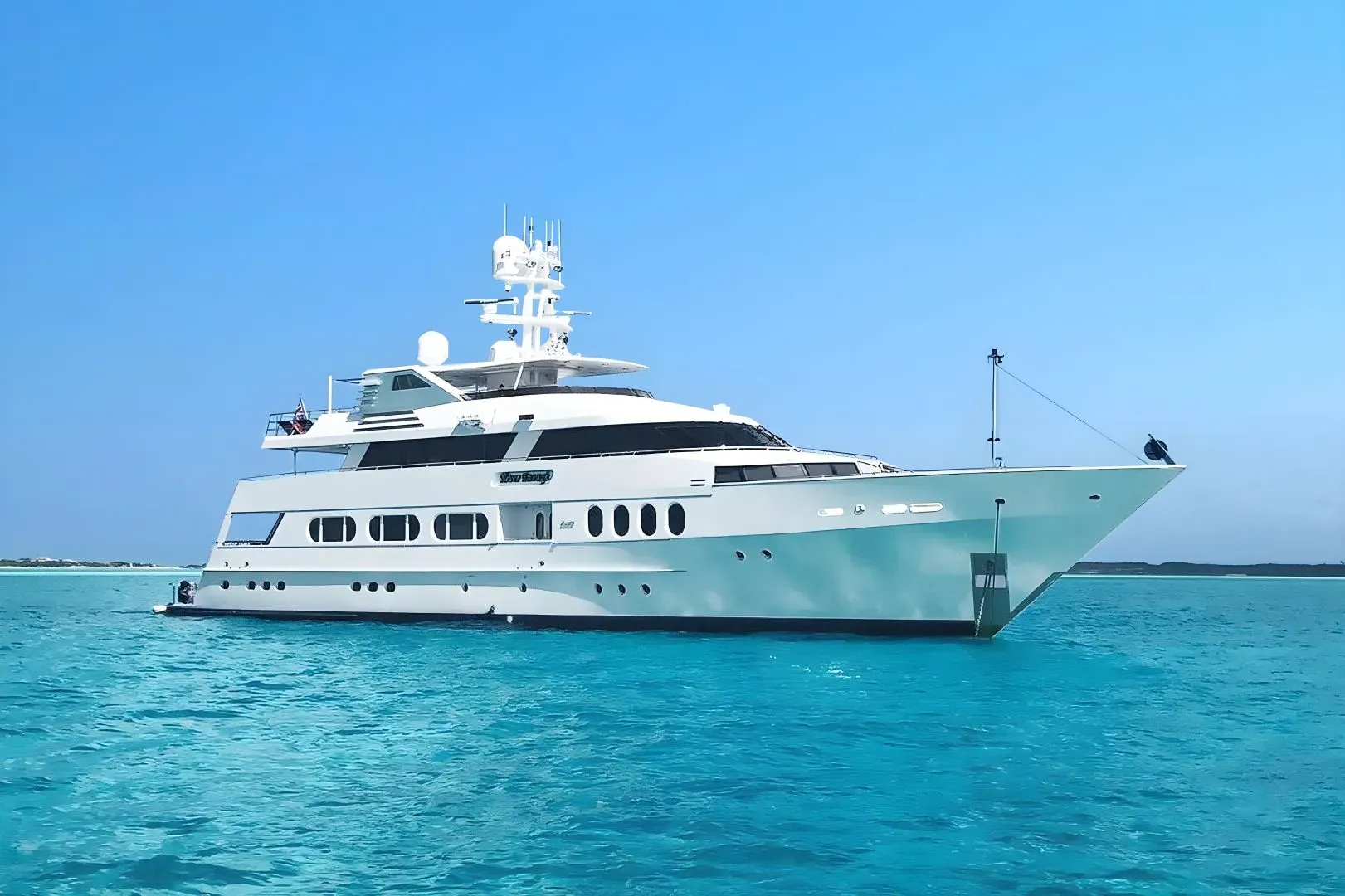 Never Enough yacht, a 140 ft Feadship luxury superyacht underway, 42.67 meters, built in 1992, 2010.