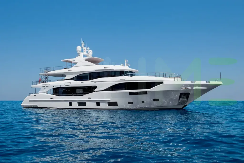 White Nevermind yacht for sale and price, showing the details and features of the interior and exterior available for purchase from LIME Yachts and Brokerage located in Fort Lauderdale Florida.