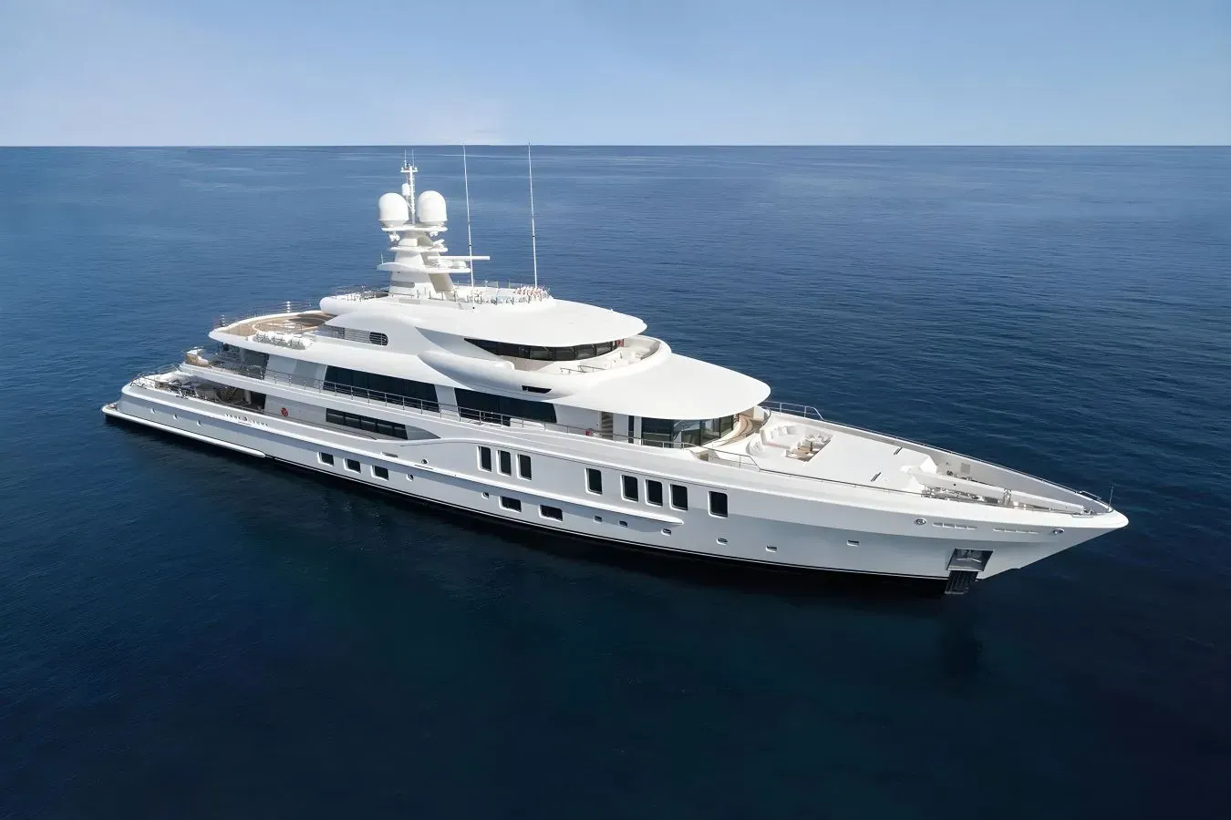 New Dream yacht, a 242 ft Amels luxury superyacht underway, 74 meters, built in 2017.