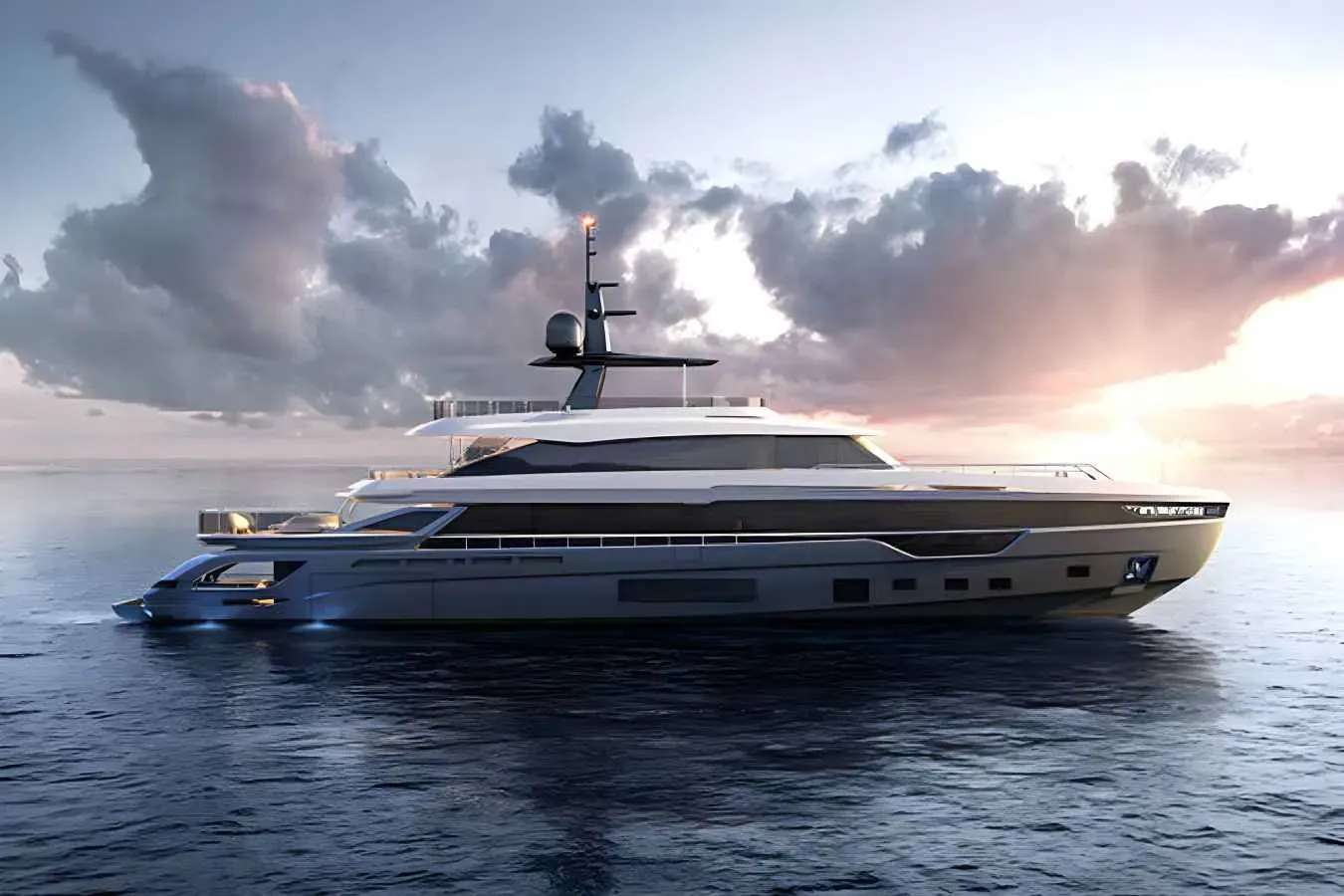 NG yacht, a 125 ft Azimut luxury superyacht underway, 38.2 meters, built in 2021.