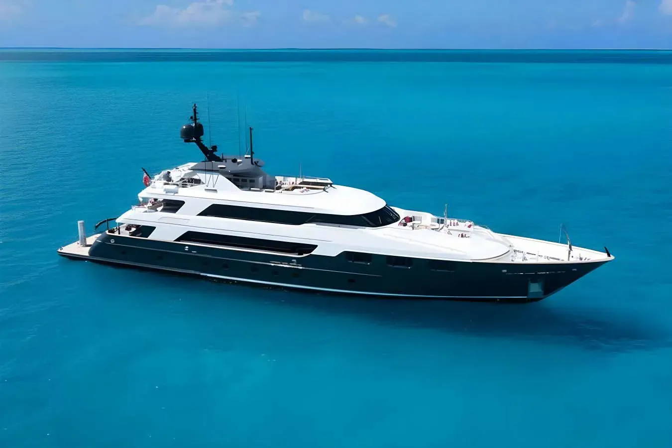 No Bad Ideas yacht, a 160 ft Trinity luxury superyacht underway, 48.77 meters, built in 1999, 2024.