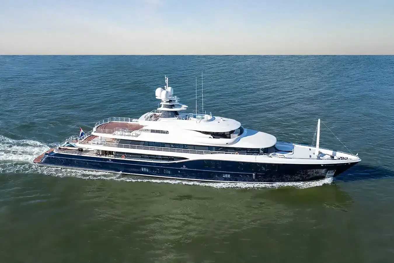 Nome yacht, a 242 ft Amels luxury superyacht underway, 74 meters, built in 2025.