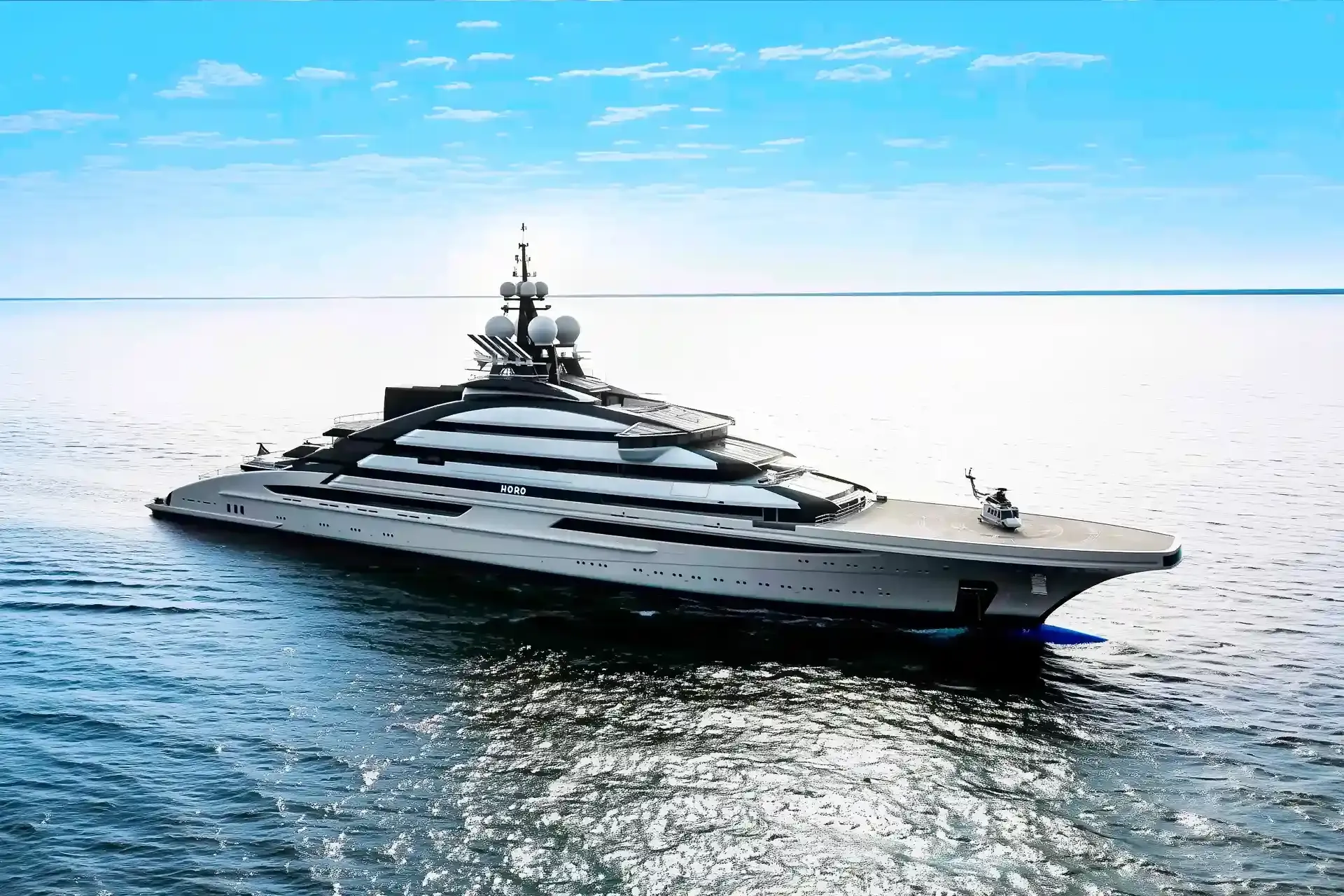 Nord yacht, a 464 ft Lürssen luxury superyacht underway, 141.63 meters, built in 2021.