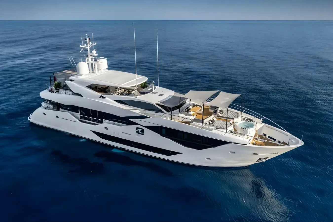 Noroader yacht, a 116 ft Sunseeker luxury superyacht underway, 35.36 meters, built in 2020, 2023.