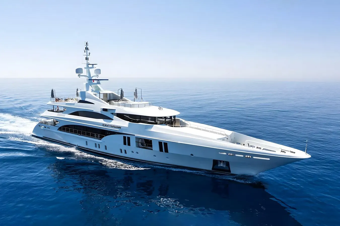 Ocean Paradise yacht, a 180 ft Benetti Yachts luxury superyacht underway, 55 meters, built in 2013.