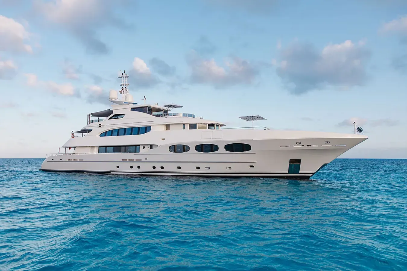 Odyssea yacht, a 153 ft Heesen luxury superyacht underway, 46.7 meters, built in 2012, 2024.