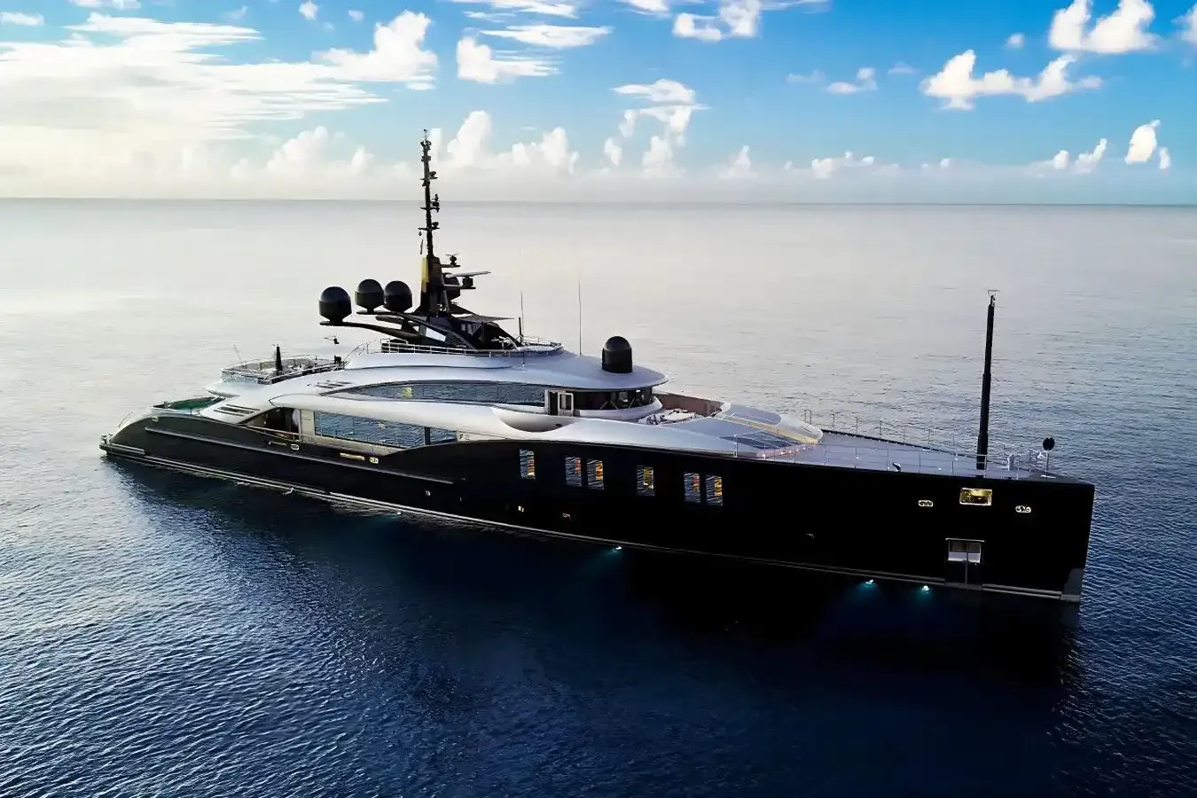 Okto yacht, a 217 ft ISA luxury superyacht underway, 66.4 meters, built in 2014, 2023.