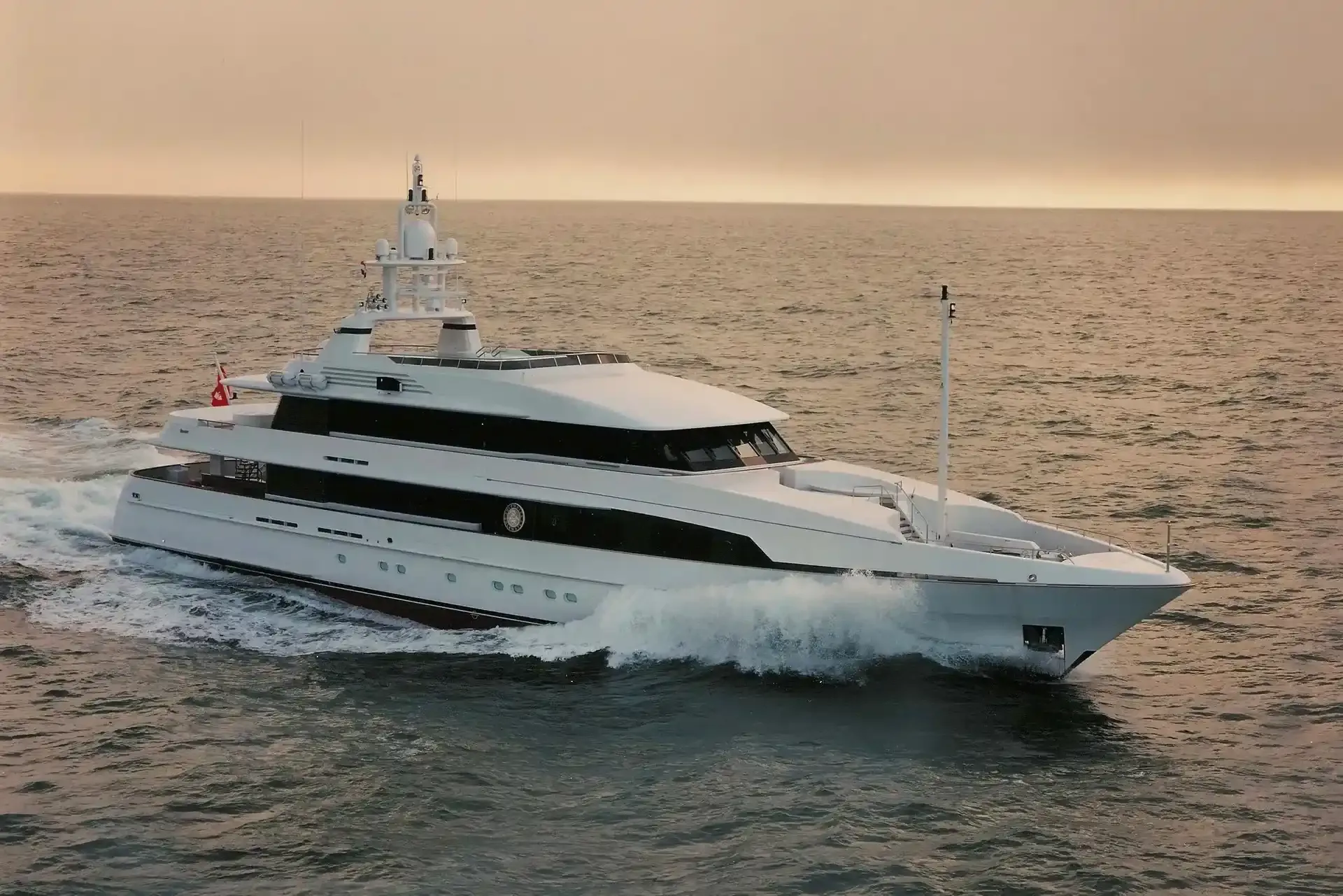 Ostar yacht, a 170 ft Feadship luxury superyacht underway, 52 meters, built in 1998.