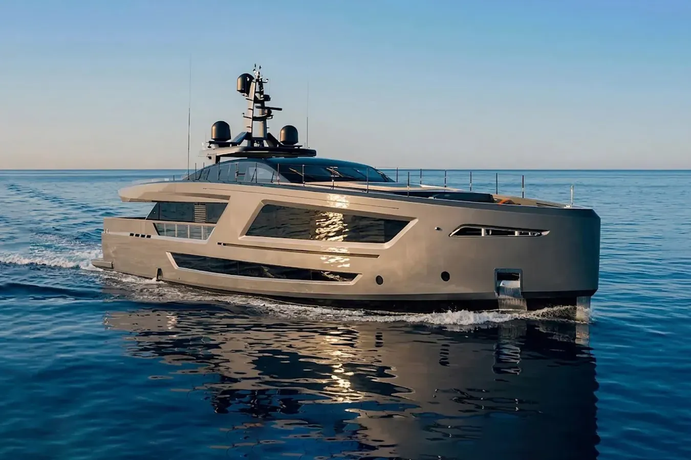 Panam yacht, a 132 ft Baglietto luxury superyacht underway, 40.24 meters, built in 2021.