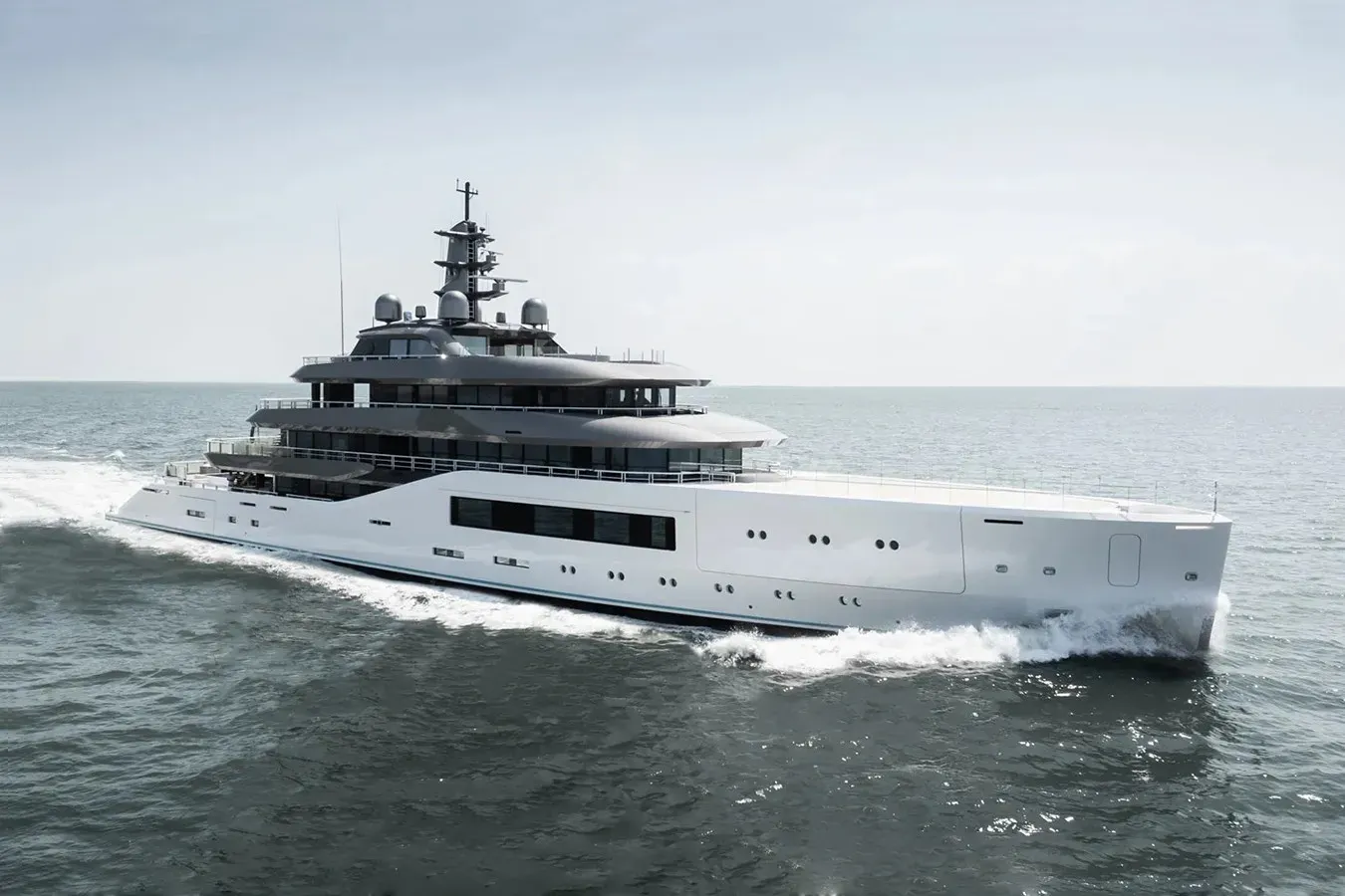 Pangea yacht, a 261 ft Amels luxury superyacht underway, 79.8 meters, built in 2025.
