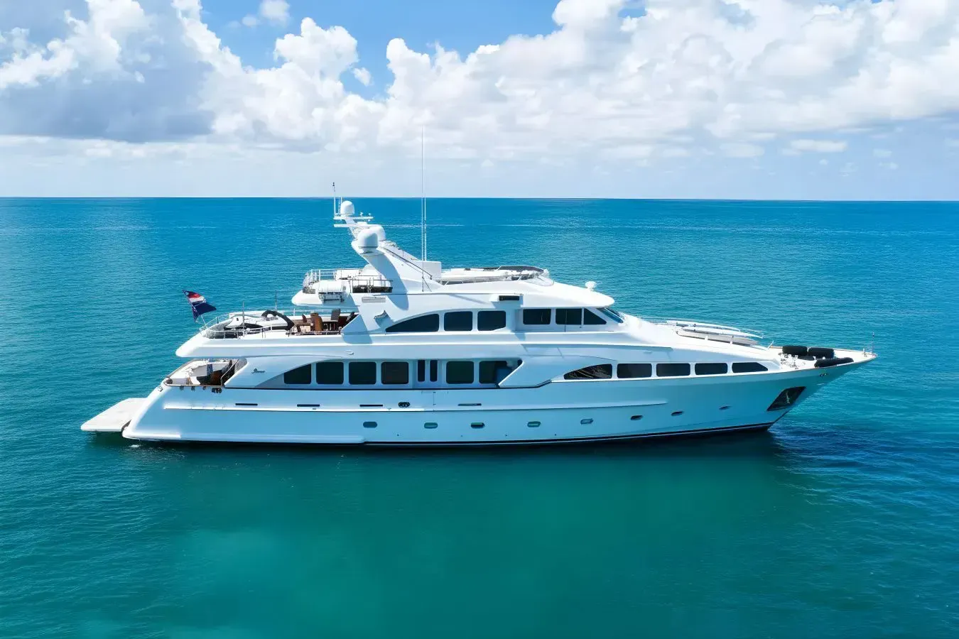Paradigm yacht, a 115 ft Benetti luxury superyacht underway, 35.05 meters, built in 1998, 2008.