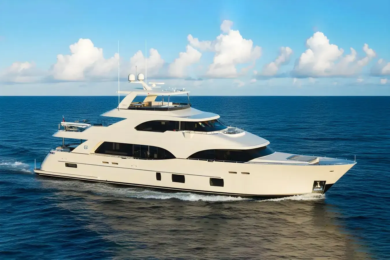 Patriot yacht, a 112 ft Ocean Alexander luxury superyacht underway, 34.14 meters, built in 2018, 2023.