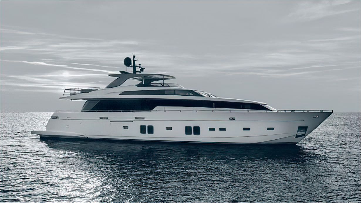 Peacekeeper yacht, a 95 ft Sanlorenzo luxury superyacht underway, 29.1 meters, built in 2014.