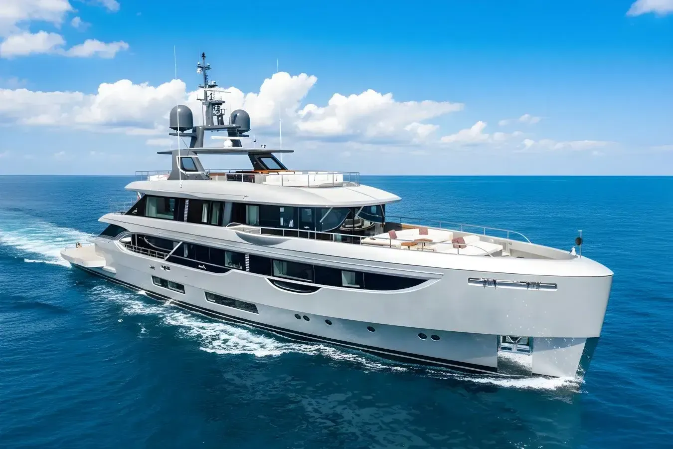 Phoenix yacht, a 133 ft Benetti luxury superyacht underway, 40.8 meters, built in 2021.