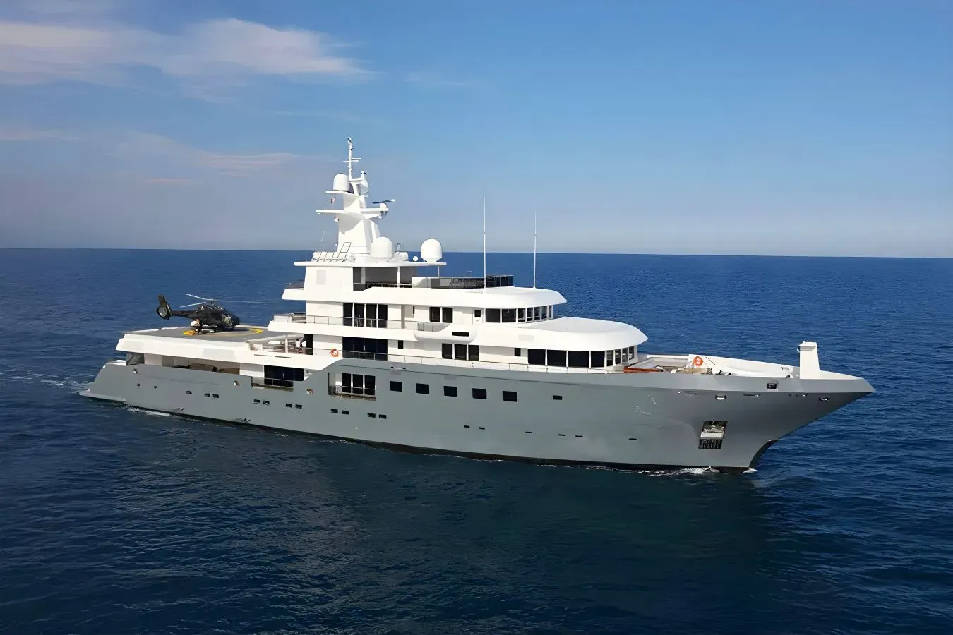 Planet Nine yacht, a 240 ft Admiral luxury superyacht underway, 73.2 meters, built in 2018, 2026.