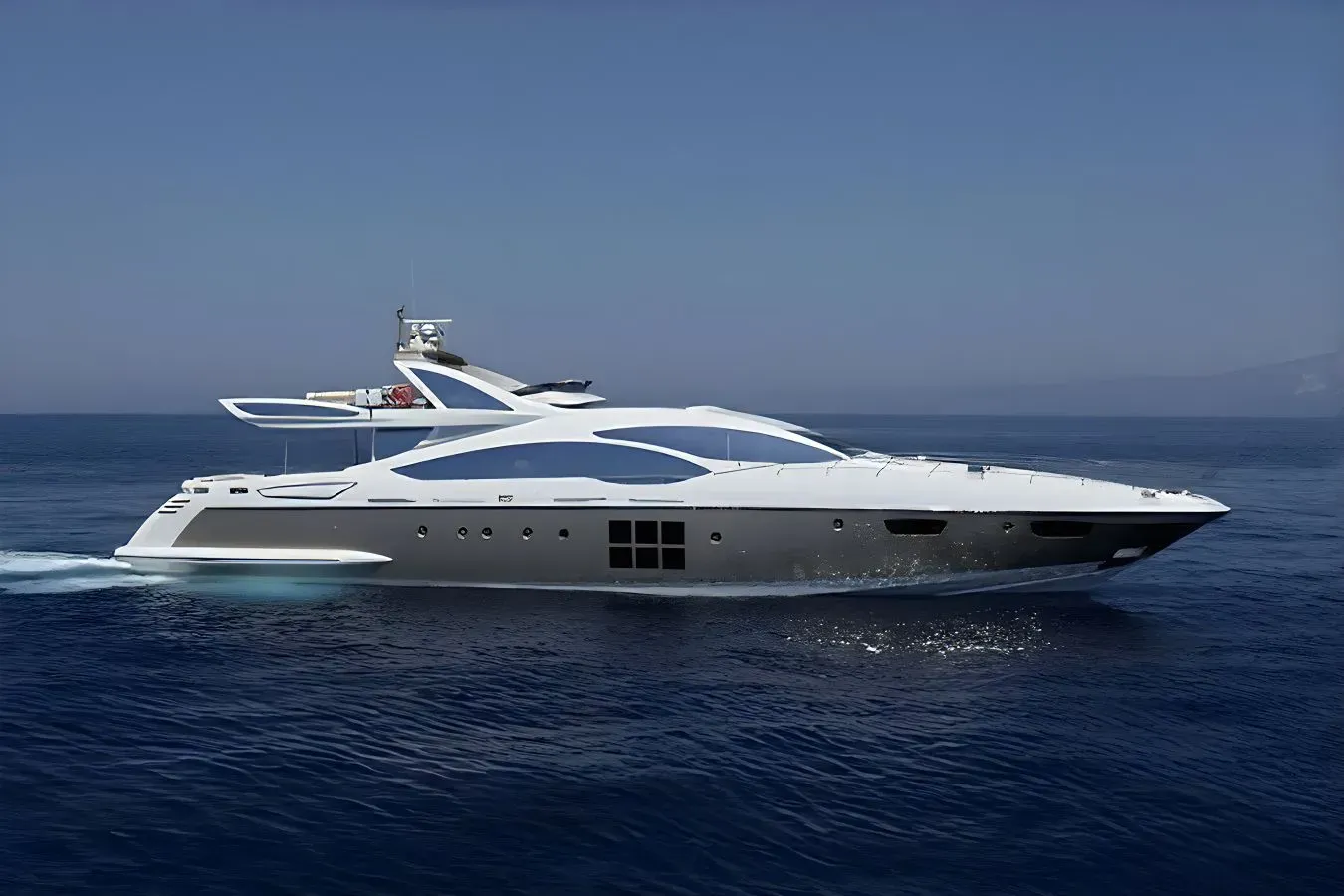Platinum 77 yacht, a 116 ft Azimut luxury superyacht underway, 35.5 meters, built in 2011.