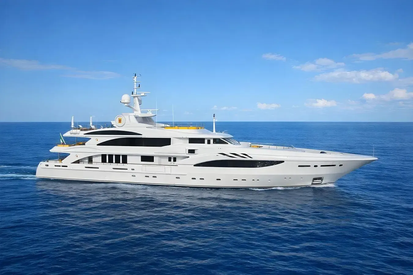 Platinum yacht, a 163 ft Benetti Yachts luxury superyacht underway, 49.9 meters, built in 2009, 2016.