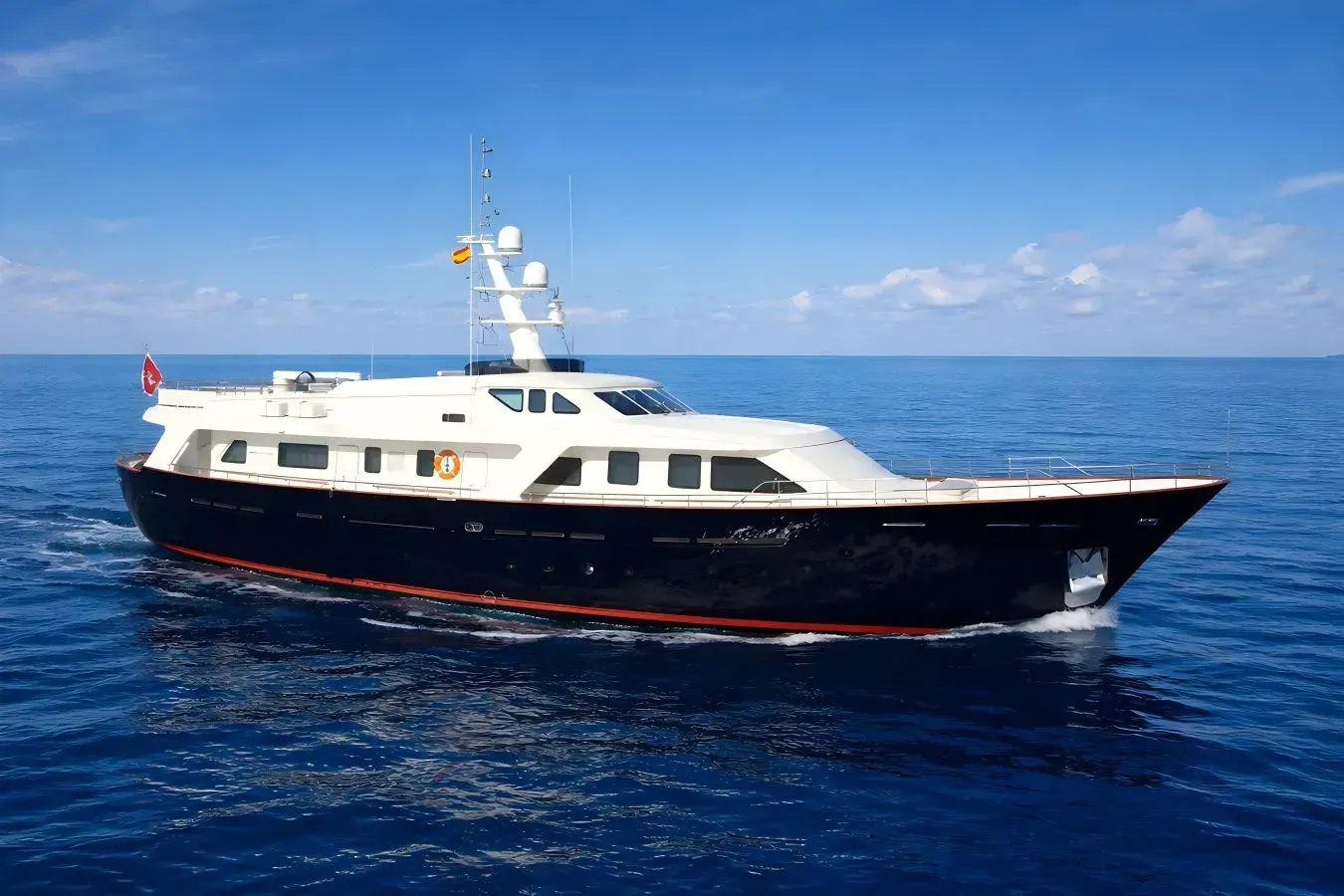 Pokrov yacht, a 103 ft Benetti luxury superyacht underway, 31.5 meters, built in 2009, 2017.