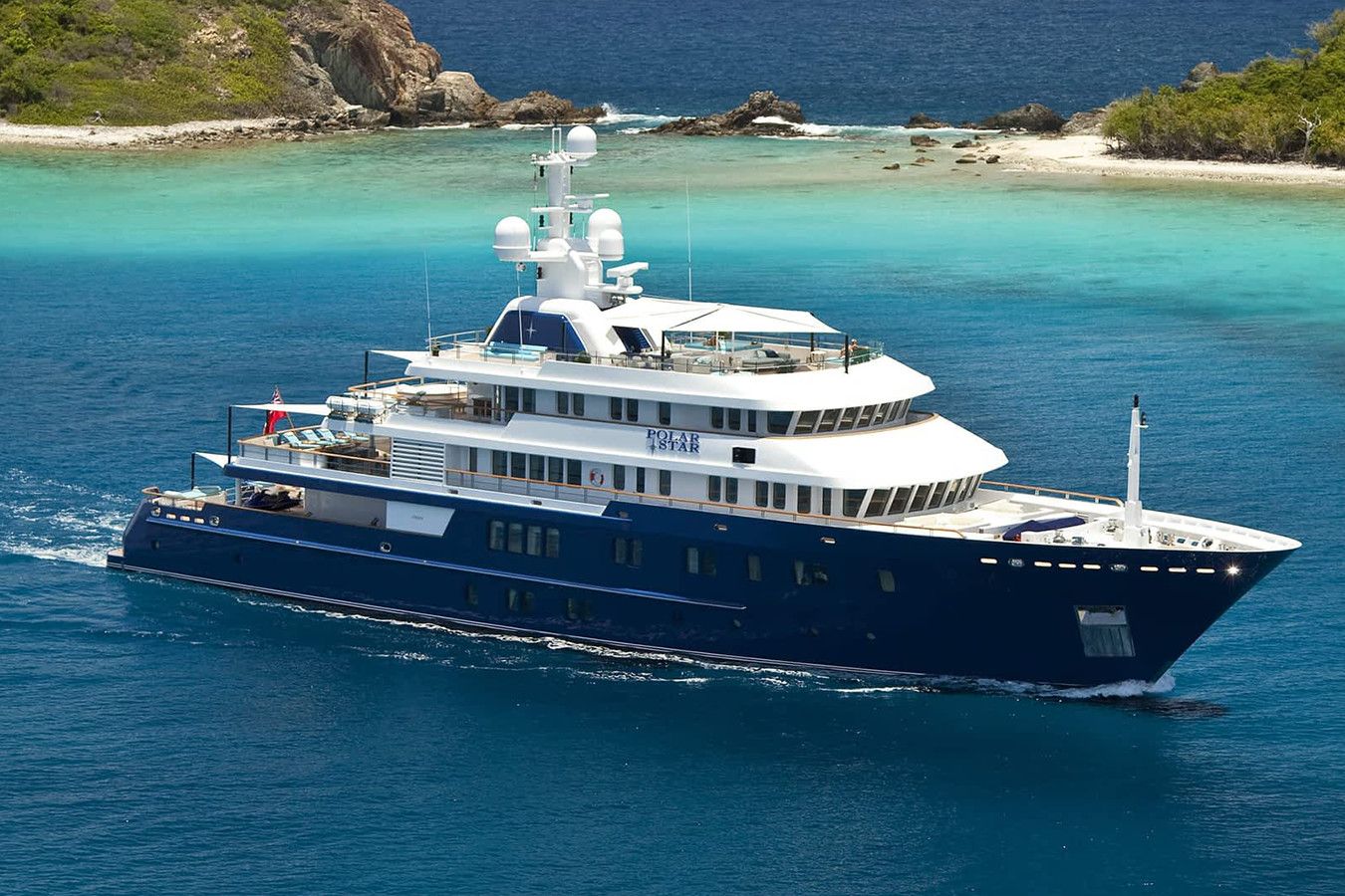 Polar Star yacht, a 213 ft Lürssen luxury superyacht underway, 65.17 meters, built in 2005, 2022.