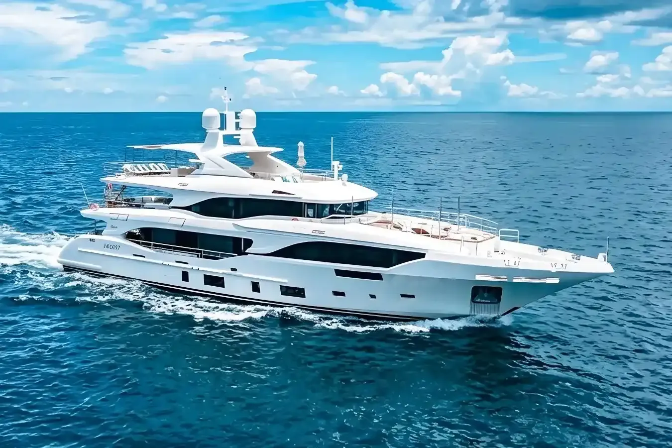 Pride yacht, a 115 ft Benetti Yachts luxury superyacht underway, 35.3 meters, built in 2019.