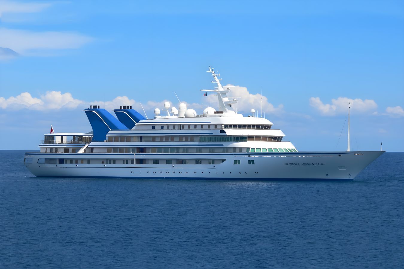 Prince Abdulaziz yacht, a 482 ft Helsingor Vaerft luxury superyacht underway, 147.01 meters, built in 1984, 2023.