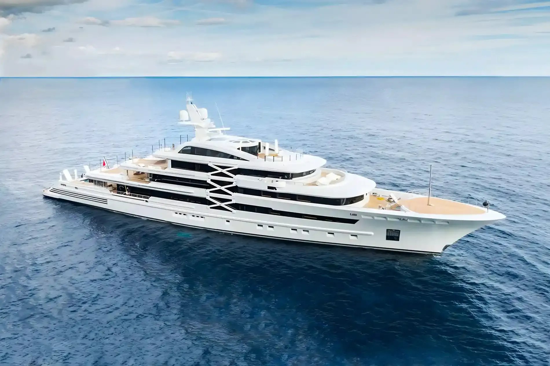 Project X yacht, a 287 ft Golden luxury superyacht underway, 87.6 meters, built in 2022.
