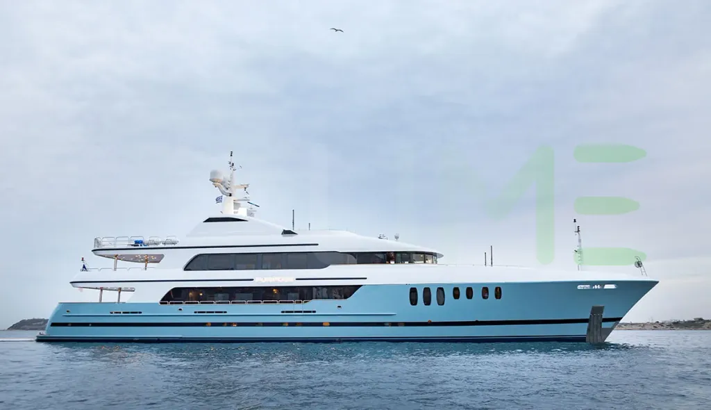 White Purpose yacht for sale and price, showing the details and features of the interior and exterior available for purchase from LIME Yachts and Brokerage located in Fort Lauderdale Florida.