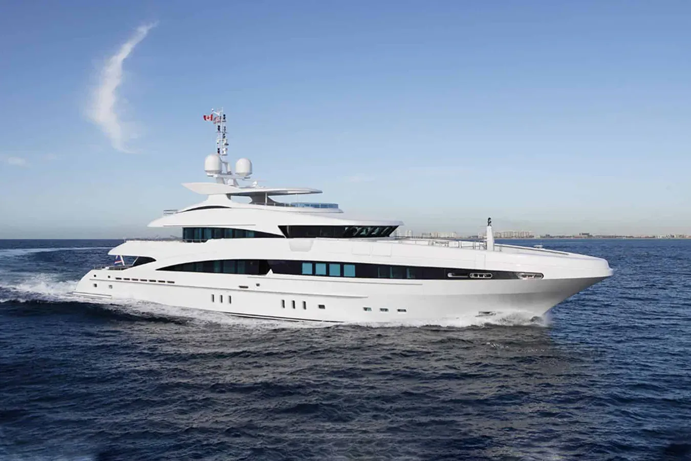 R Juniors yacht, a 164 ft Heesen luxury superyacht underway, 50 meters, built in 2008, 2023.