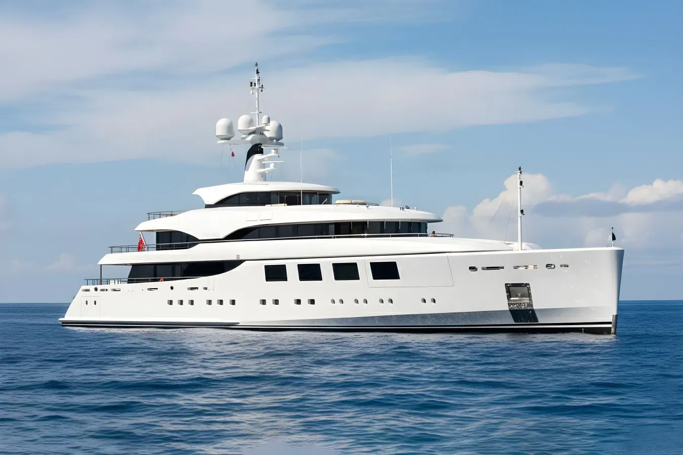Rahil yacht, a 213 ft Benetti luxury superyacht underway, 65 meters, built in 2011, 2019.