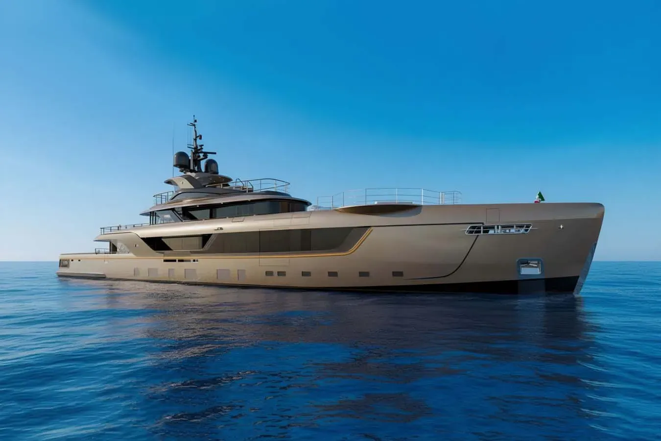 Raja² yacht, a 181 ft Admiral luxury superyacht underway, 55.2 meters, built in 2025.