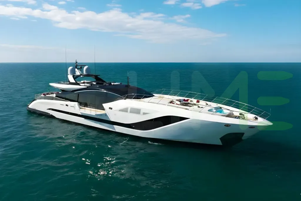 White Rebellious yacht for sale and price, showing the details and features of the interior and exterior available for purchase from LIME Yachts and Brokerage located in Fort Lauderdale Florida.