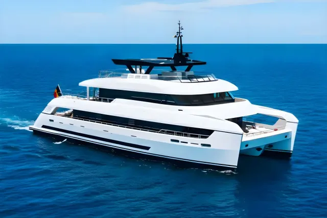 Reduce yacht, a 117 ft Silver Yachts luxury superyacht underway, 35.9 meters, built in 2024.