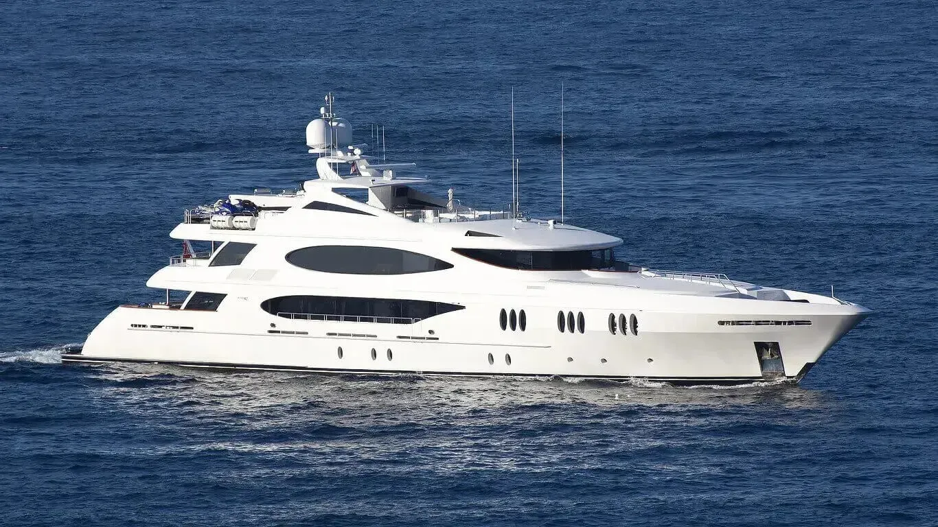 Reef Chief yacht, a 161 ft Trinity luxury superyacht underway, 49.08 meters, built in 2008.