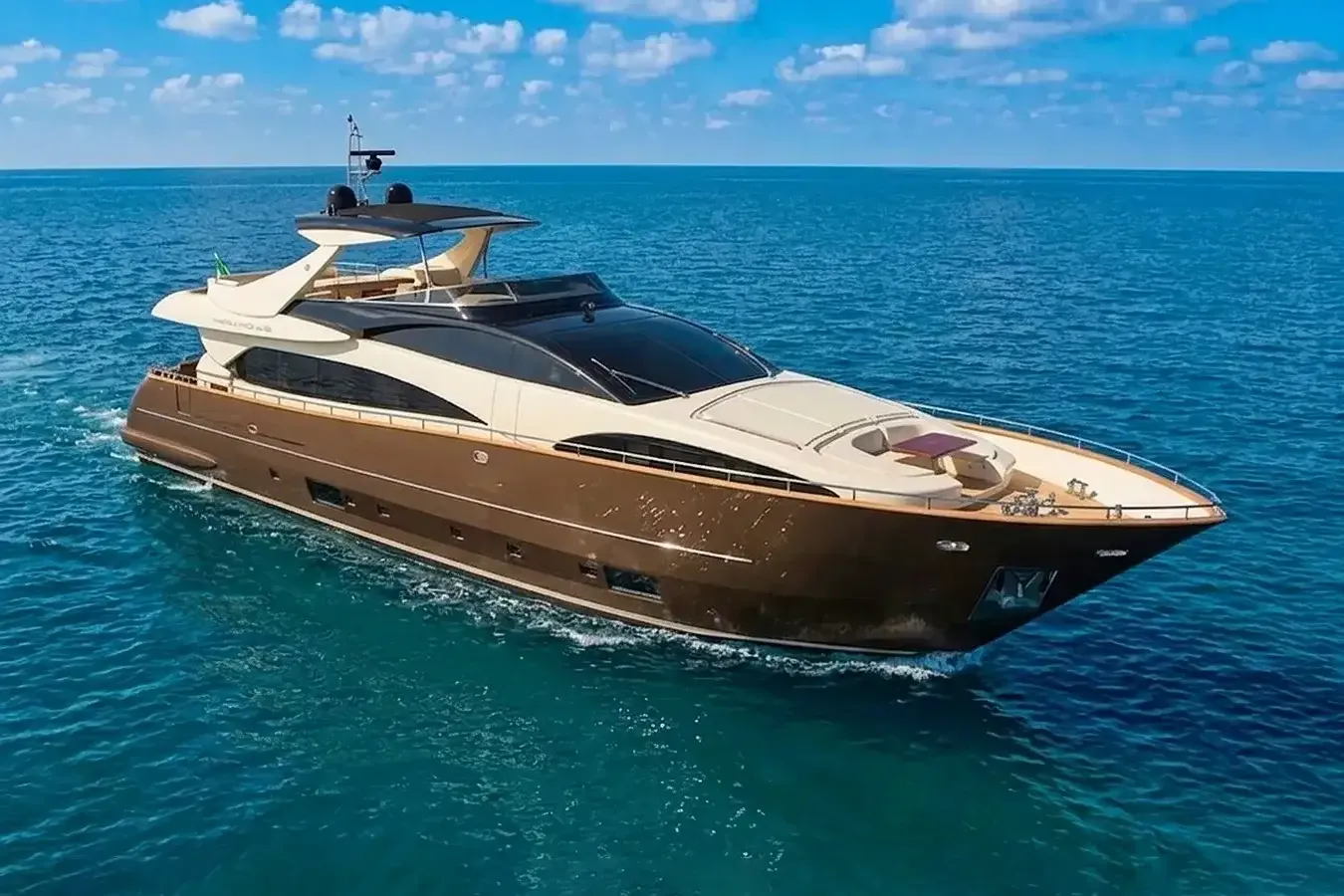 Reflect yacht, a 92 ft Riva luxury superyacht underway, 28.23 meters, built in 2009.