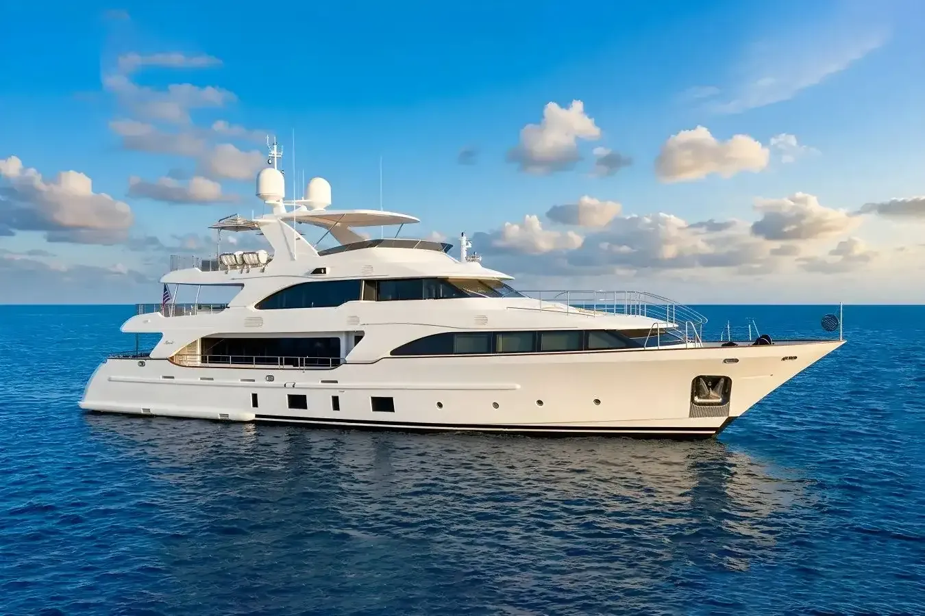 Retriever yacht, a 121 ft Benetti Yachts luxury superyacht underway, 36.9 meters, built in 2013, 2023.