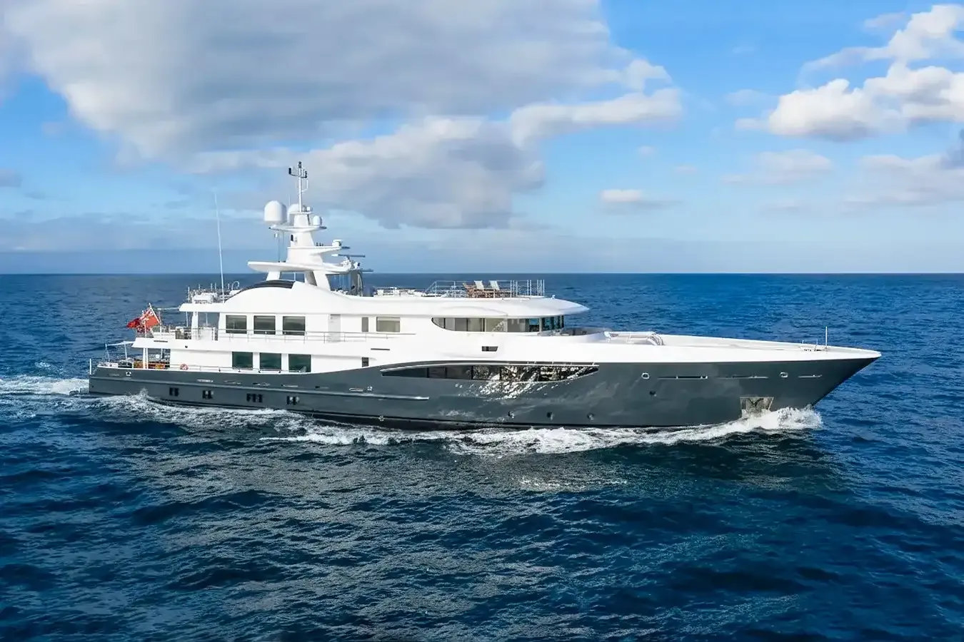 Revelry yacht, a 178 ft Amels luxury superyacht underway, 54.3 meters, built in 2012, 2024.