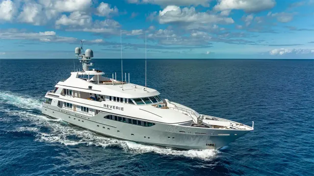 Reverie yacht, a 165 ft Feadship luxury superyacht underway, 50.28 meters, built in 2000, 2025.