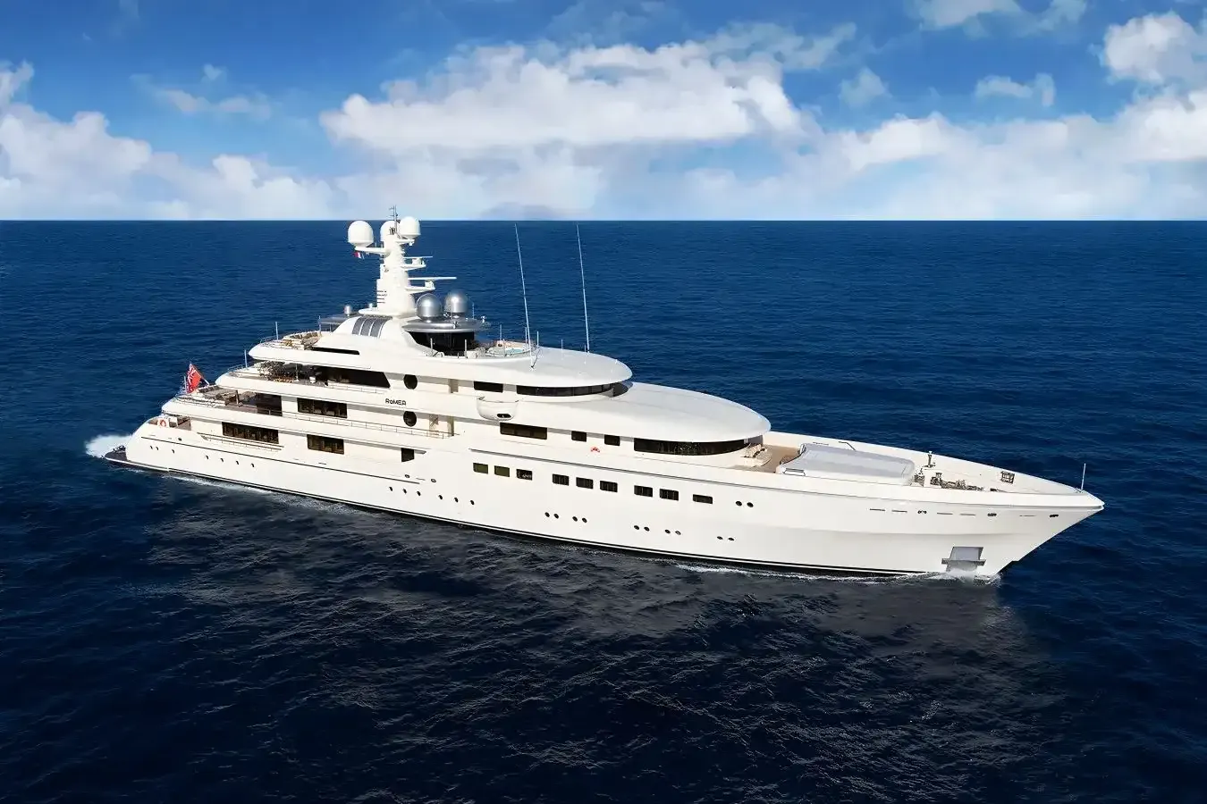 RoMEA yacht, a 268 ft Abeking - A&R luxury superyacht underway, 81.8 meters, built in 2015, 2021.