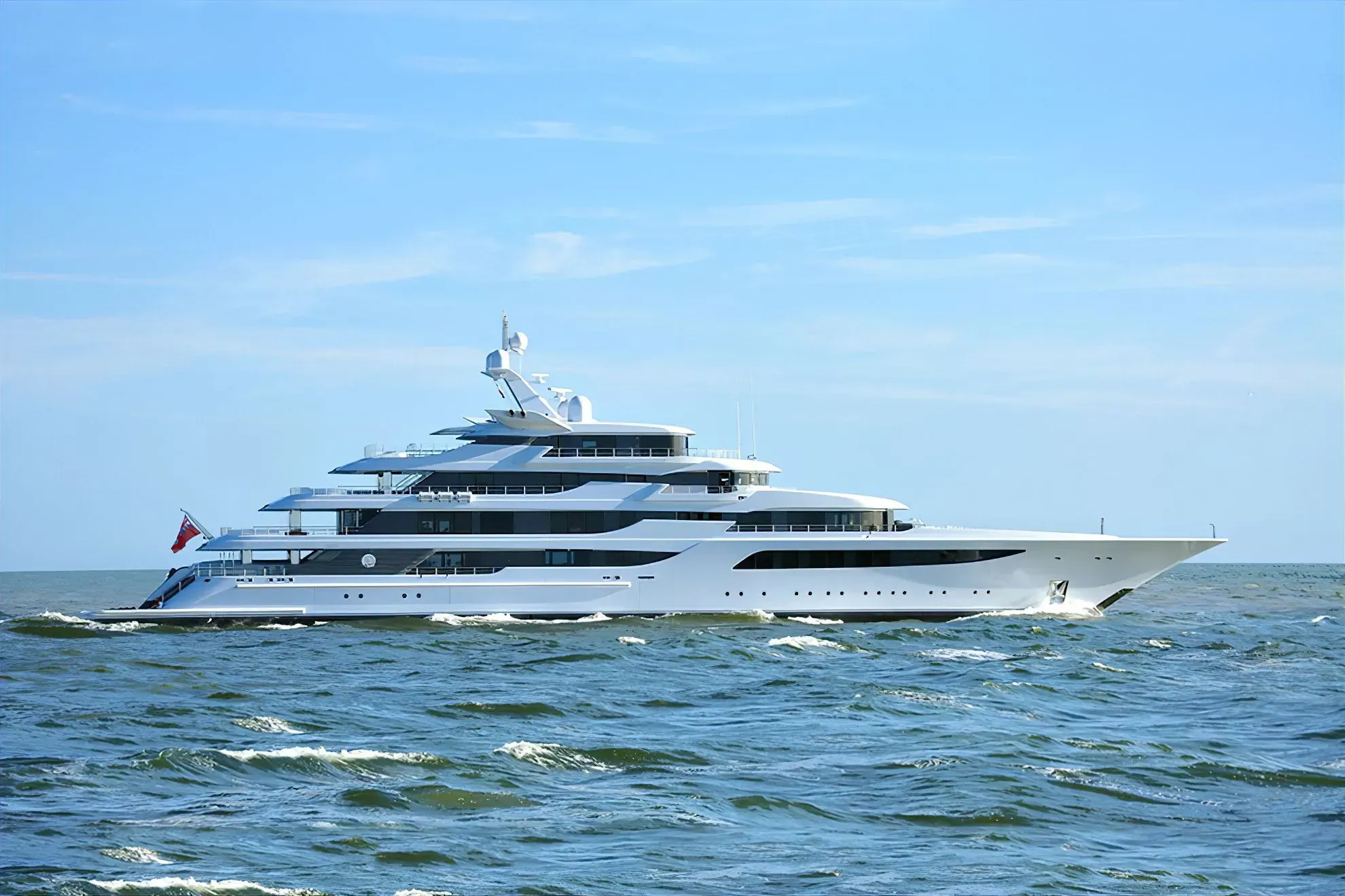 Royal Romance yacht, a 302 ft Feadship luxury superyacht underway, 92.1 meters, built in 2015, 2020.
