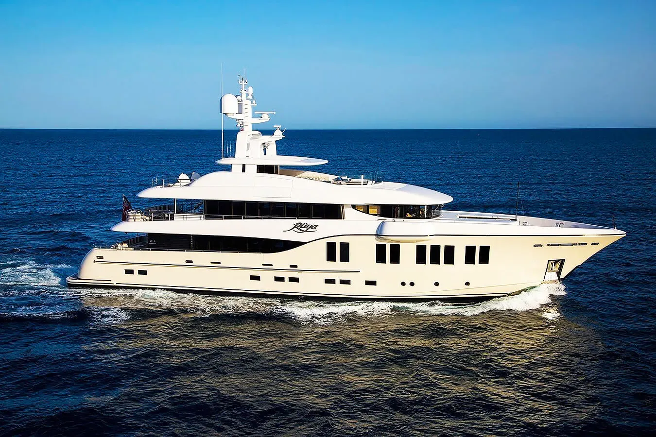 Ruya yacht, a 135 ft Alia luxury superyacht underway, 41.4 meters, built in 2015, 2021.