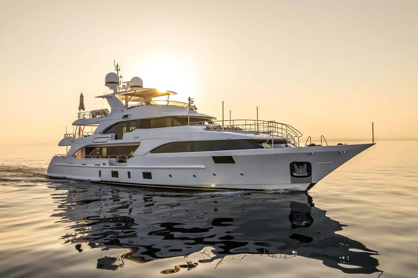Safad yacht, a 121 ft Benetti Yachts luxury superyacht underway, 36.9 meters, built in 2015.
